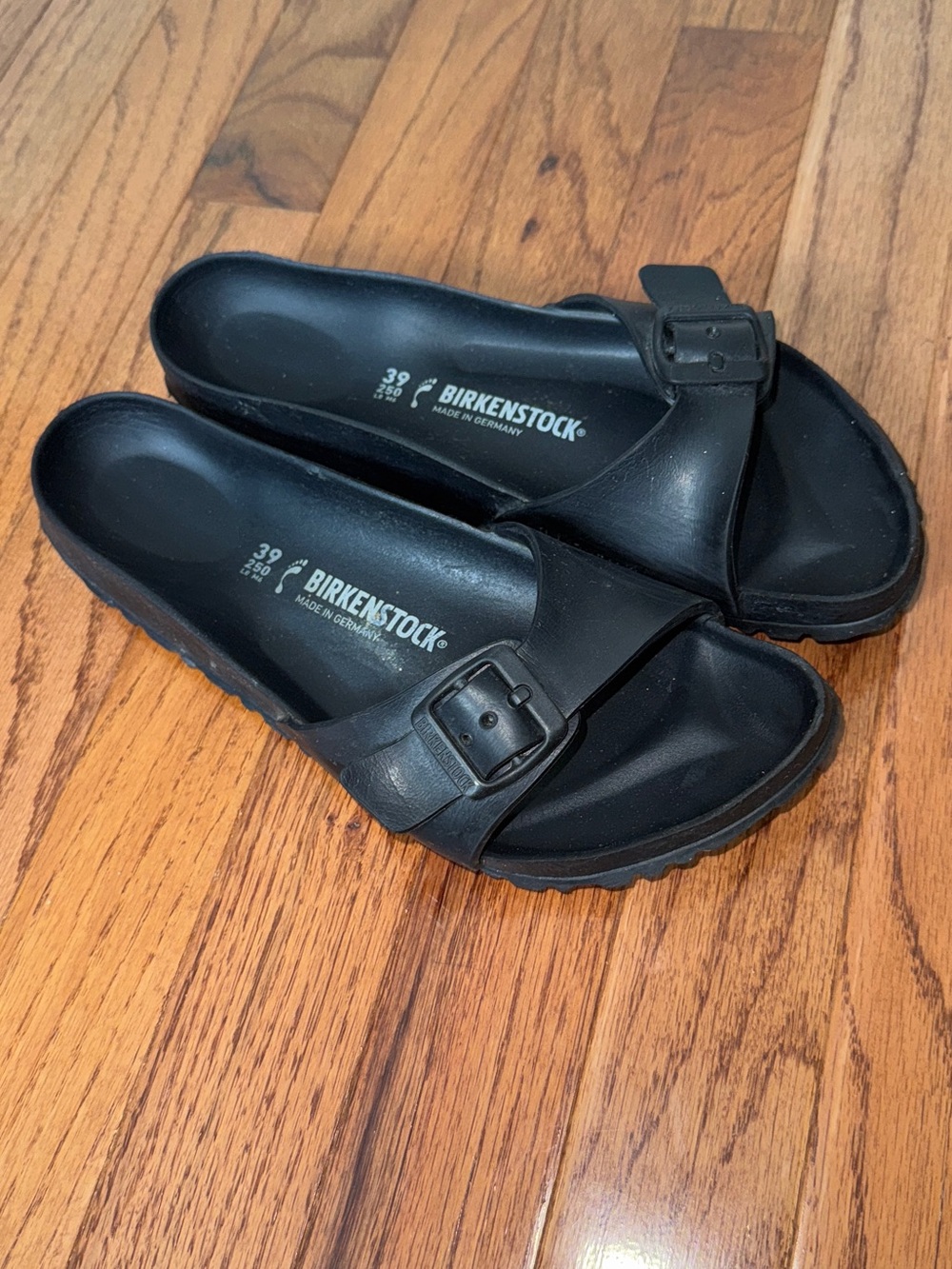 Birkenstock EVA Single Strap Sandals Slides Black Size 39/8